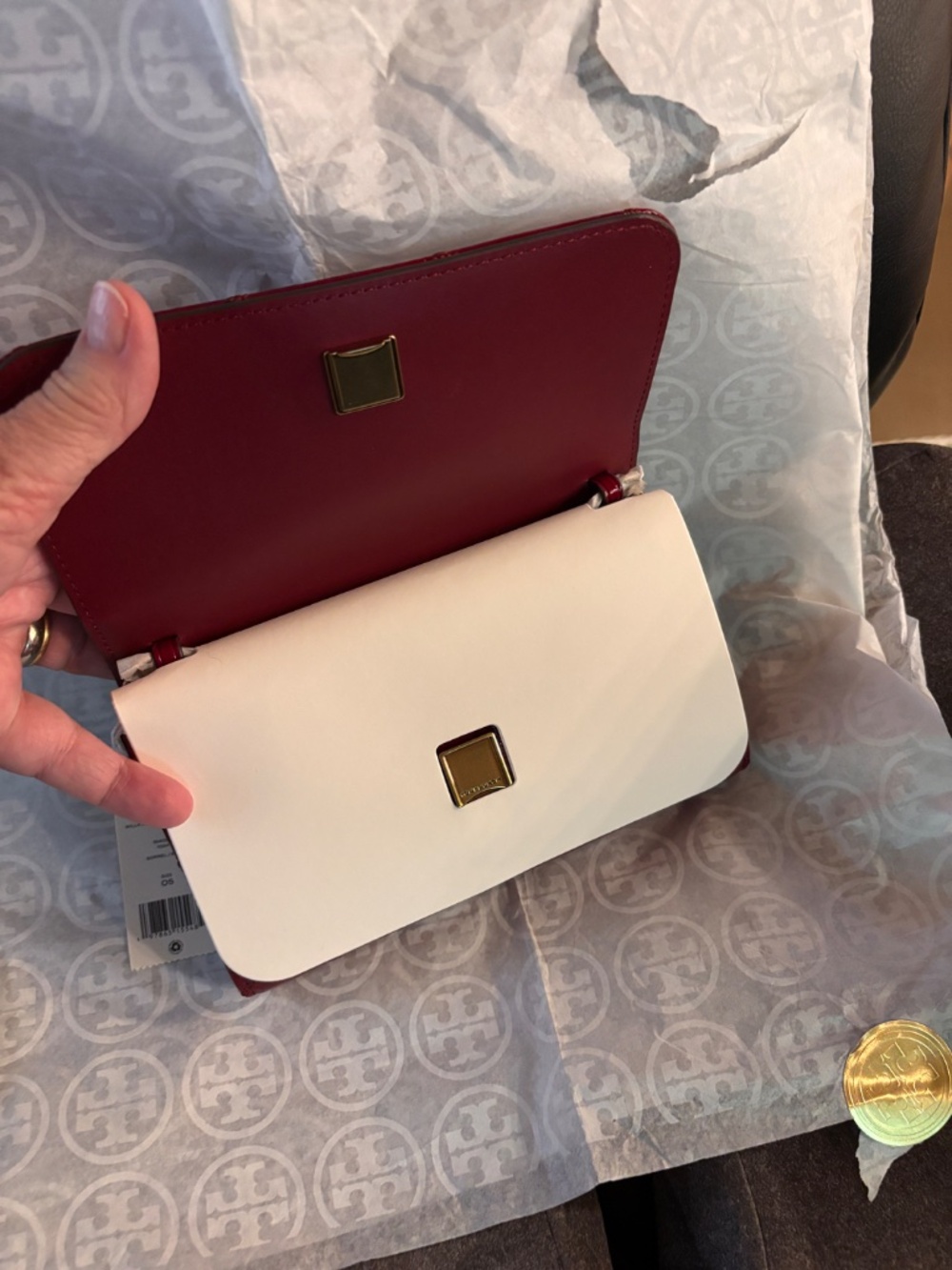 Tory Burch Willa Shine chain wallet bag in Sorrel NWT - Picture 2 of 7